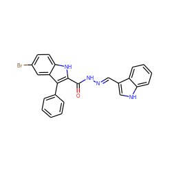 O=C(N/N=C/c1c[nH]c2ccccc12)c1[nH]c2ccc(Br)cc2c1-c1ccccc1 ZINC000001822885