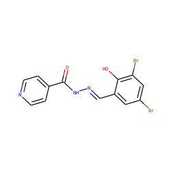 O=C(N/N=C/c1cc(Br)cc(Br)c1O)c1ccncc1 ZINC000001088915