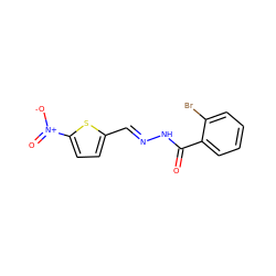 O=C(N/N=C/c1ccc([N+](=O)[O-])s1)c1ccccc1Br ZINC000004815497