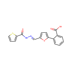 O=C(N/N=C/c1ccc(-c2ccccc2C(=O)O)o1)c1cccs1 ZINC000000509927