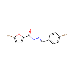 O=C(N/N=C/c1ccc(Br)cc1)c1ccc(Br)o1 ZINC000000993983