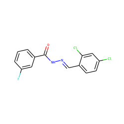 O=C(N/N=C/c1ccc(Cl)cc1Cl)c1cccc(F)c1 ZINC000000298643