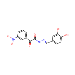 O=C(N/N=C/c1ccc(O)c(O)c1)C(=O)c1cccc([N+](=O)[O-])c1 ZINC000064553067