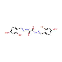 O=C(N/N=C/c1ccc(O)cc1O)C(=O)N/N=C/c1ccc(O)cc1O ZINC000001684672