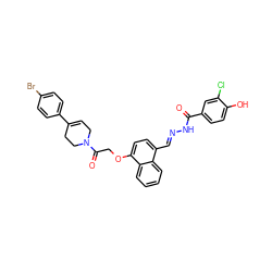 O=C(N/N=C/c1ccc(OCC(=O)N2CC=C(c3ccc(Br)cc3)CC2)c2ccccc12)c1ccc(O)c(Cl)c1 ZINC000027638820