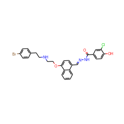 O=C(N/N=C/c1ccc(OCCNCCc2ccc(Br)cc2)c2ccccc12)c1ccc(O)c(Cl)c1 ZINC000027636759