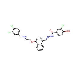 O=C(N/N=C/c1ccc(OCCNCc2ccc(Cl)c(Cl)c2)c2ccccc12)c1ccc(O)c(Cl)c1 ZINC000027653147