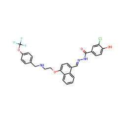 O=C(N/N=C/c1ccc(OCCNCc2ccc(OC(F)(F)F)cc2)c2ccccc12)c1ccc(O)c(Cl)c1 ZINC000027650251