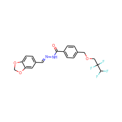 O=C(N/N=C/c1ccc2c(c1)OCO2)c1ccc(COCC(F)(F)C(F)F)cc1 ZINC000001005687