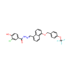 O=C(N/N=C/c1cccc2c(OCc3ccc(OC(F)(F)F)cc3)cccc12)c1ccc(O)c(Cl)c1 ZINC000095117921