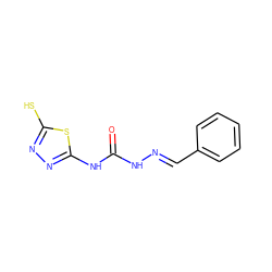 O=C(N/N=C/c1ccccc1)Nc1nnc(S)s1 ZINC000028863616