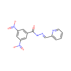 O=C(N/N=C/c1ccccn1)c1cc([N+](=O)[O-])cc([N+](=O)[O-])c1 ZINC000003188498