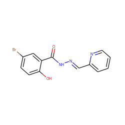 O=C(N/N=C/c1ccccn1)c1cc(Br)ccc1O ZINC000000256352