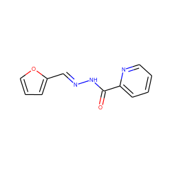 O=C(N/N=C/c1ccco1)c1ccccn1 ZINC000000247677