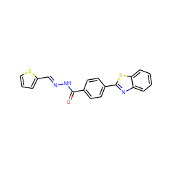 O=C(N/N=C/c1cccs1)c1ccc(-c2nc3ccccc3s2)cc1 ZINC000299870048