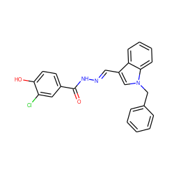 O=C(N/N=C/c1cn(Cc2ccccc2)c2ccccc12)c1ccc(O)c(Cl)c1 ZINC000013492736