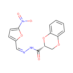 O=C(N/N=C\c1ccc([N+](=O)[O-])o1)[C@H]1COc2ccccc2O1 ZINC000004505360