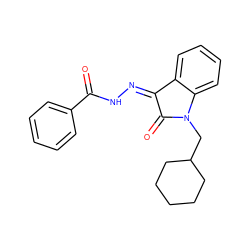 O=C(N/N=C1\C(=O)N(CC2CCCCC2)c2ccccc21)c1ccccc1 ZINC000040380322