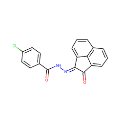 O=C(N/N=c1/c(=O)c2cccc3cccc1c32)c1ccc(Cl)cc1 ZINC000005163276