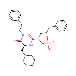 O=C(N[C@@H](CC1CCCCC1)C(=O)NCCc1ccccc1)[C@H](CCCc1ccccc1)CP(=O)(O)O ZINC000013558489