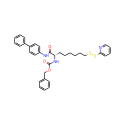 O=C(N[C@@H](CCCCCCSSc1ccccn1)C(=O)Nc1ccc(-c2ccccc2)cc1)OCc1ccccc1 ZINC000084619293