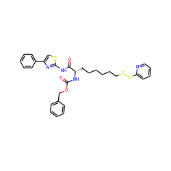 O=C(N[C@@H](CCCCCCSSc1ccccn1)C(=O)Nc1nc(-c2ccccc2)cs1)OCc1ccccc1 ZINC000084635578