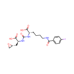 O=C(N[C@@H](CCCCNC(=O)c1ccc(I)cc1)C(=O)O)N[C@@H](C[C@@H]1CO1)C(=O)O ZINC000049766590