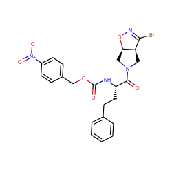 O=C(N[C@@H](CCc1ccccc1)C(=O)N1C[C@H]2ON=C(Br)[C@H]2C1)OCc1ccc([N+](=O)[O-])cc1 ZINC000473154458