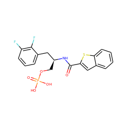 O=C(N[C@@H](COP(=O)(O)O)Cc1cccc(F)c1F)c1cc2ccccc2s1 ZINC000045314889