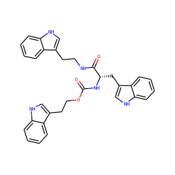 O=C(N[C@@H](Cc1c[nH]c2ccccc12)C(=O)NCCc1c[nH]c2ccccc12)OCCc1c[nH]c2ccccc12 ZINC000029569519