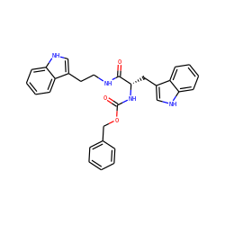 O=C(N[C@@H](Cc1c[nH]c2ccccc12)C(=O)NCCc1c[nH]c2ccccc12)OCc1ccccc1 ZINC000008922776