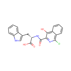 O=C(N[C@@H](Cc1c[nH]c2ccccc12)C(=O)O)c1nc(Cl)c2ccccc2c1O ZINC000096910827