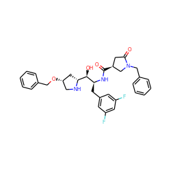 O=C(N[C@@H](Cc1cc(F)cc(F)c1)[C@H](O)[C@H]1C[C@@H](OCc2ccccc2)CN1)[C@H]1CC(=O)N(Cc2ccccc2)C1 ZINC000029129681