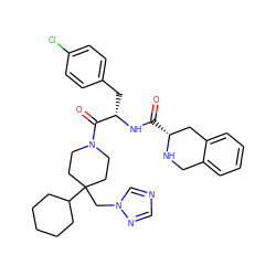 O=C(N[C@@H](Cc1ccc(Cl)cc1)C(=O)N1CCC(Cn2cncn2)(C2CCCCC2)CC1)[C@@H]1Cc2ccccc2CN1 ZINC000027522117