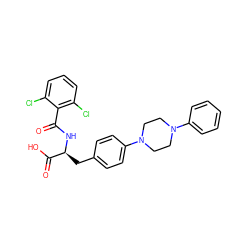 O=C(N[C@@H](Cc1ccc(N2CCN(c3ccccc3)CC2)cc1)C(=O)O)c1c(Cl)cccc1Cl ZINC000028978776