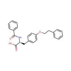 O=C(N[C@@H](Cc1ccc(OCCc2ccccc2)cc1)C(=O)O)c1ccccc1 ZINC000095559236