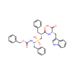 O=C(N[C@@H](Cc1ccccc1)[P@@](=O)(O)C[C@H](Cc1ccccc1)C(=O)N[C@@H](Cc1c[nH]c2ccccc12)C(=O)O)OCc1ccccc1 ZINC000028761914