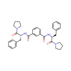 O=C(N[C@@H](Cc1ccccc1)C(=O)N1CCCC1)c1cccc(C(=O)N[C@H](Cc2ccccc2)C(=O)N2CCCC2)c1 ZINC000027522396