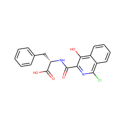 O=C(N[C@@H](Cc1ccccc1)C(=O)O)c1nc(Cl)c2ccccc2c1O ZINC000095588435