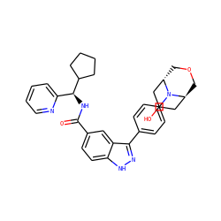 O=C(N[C@@H](c1ccccn1)C1CCCC1)c1ccc2[nH]nc(-c3ccc(N4[C@H]5COC[C@H]4CC(O)C5)cc3)c2c1 ZINC000299865309