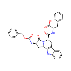 O=C(N[C@@H]1C[C@H]2c3[nH]c4ccccc4c3C[C@H](C(=O)N[C@@H](Cc3ccccc3)C(=O)O)N2C1=O)OCc1ccccc1 ZINC000036310714