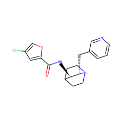 O=C(N[C@@H]1C2CCN(CC2)[C@H]1Cc1cccnc1)c1cc(Cl)co1 ZINC000095573251