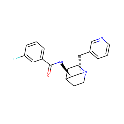 O=C(N[C@@H]1C2CCN(CC2)[C@H]1Cc1cccnc1)c1cccc(F)c1 ZINC000095575185