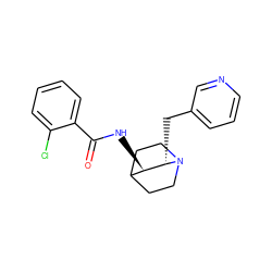 O=C(N[C@@H]1C2CCN(CC2)[C@H]1Cc1cccnc1)c1ccccc1Cl ZINC000095571652