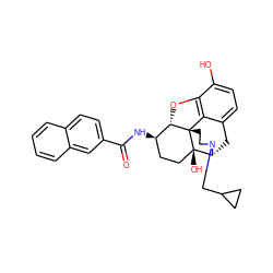 O=C(N[C@@H]1CC[C@@]2(O)[C@H]3Cc4ccc(O)c5c4[C@@]2(CCN3CC2CC2)[C@H]1O5)c1ccc2ccccc2c1 ZINC000040972533