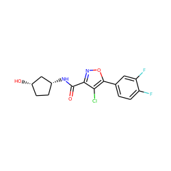 O=C(N[C@@H]1CC[C@H](O)C1)c1noc(-c2ccc(F)c(F)c2)c1Cl ZINC000066075108