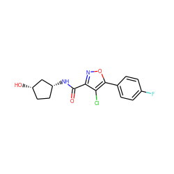 O=C(N[C@@H]1CC[C@H](O)C1)c1noc(-c2ccc(F)cc2)c1Cl ZINC000066075106