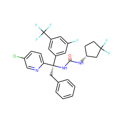 O=C(N[C@@H]1CCC(F)(F)C1)N[C@](Cc1ccccc1)(c1cc(F)cc(C(F)(F)F)c1)c1ccc(Cl)cn1 ZINC000095573033