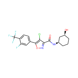 O=C(N[C@@H]1CCC[C@H](O)C1)c1noc(-c2ccc(C(F)(F)F)c(F)c2)c1Cl ZINC000072176304