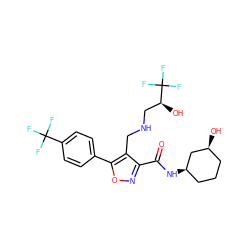 O=C(N[C@@H]1CCC[C@H](O)C1)c1noc(-c2ccc(C(F)(F)F)cc2)c1CNC[C@H](O)C(F)(F)F ZINC000071315889